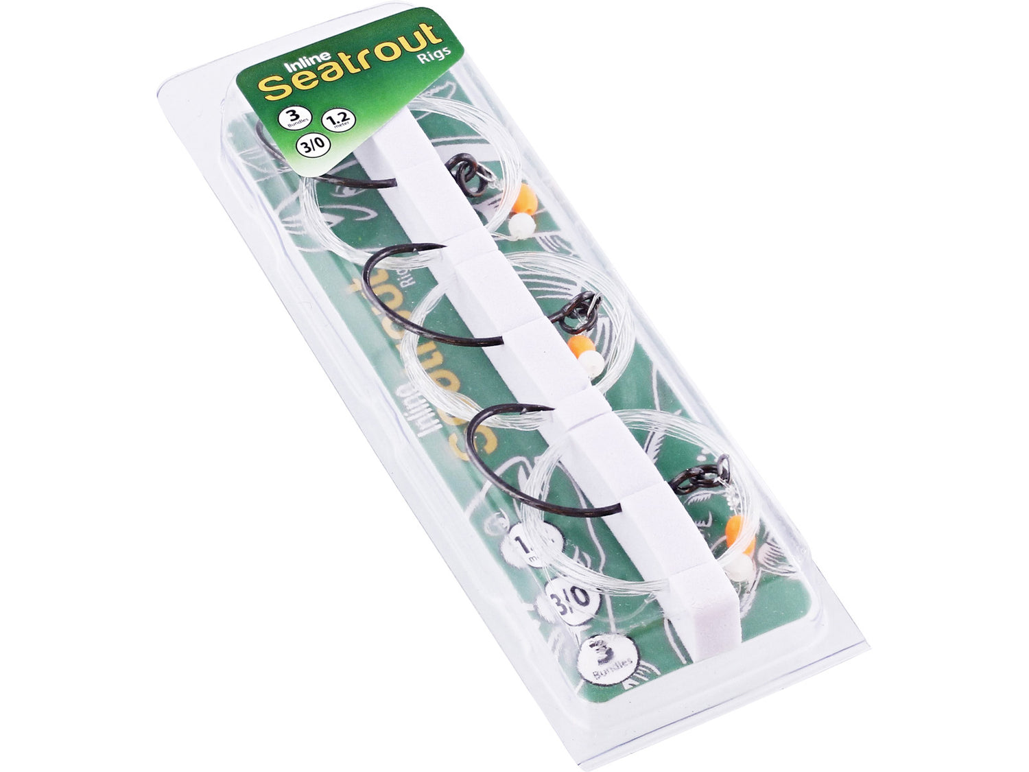 Inline Seatrout Rig - Single Hooks 0.42mm 120cm 3stycken KROKSTORLEK 1