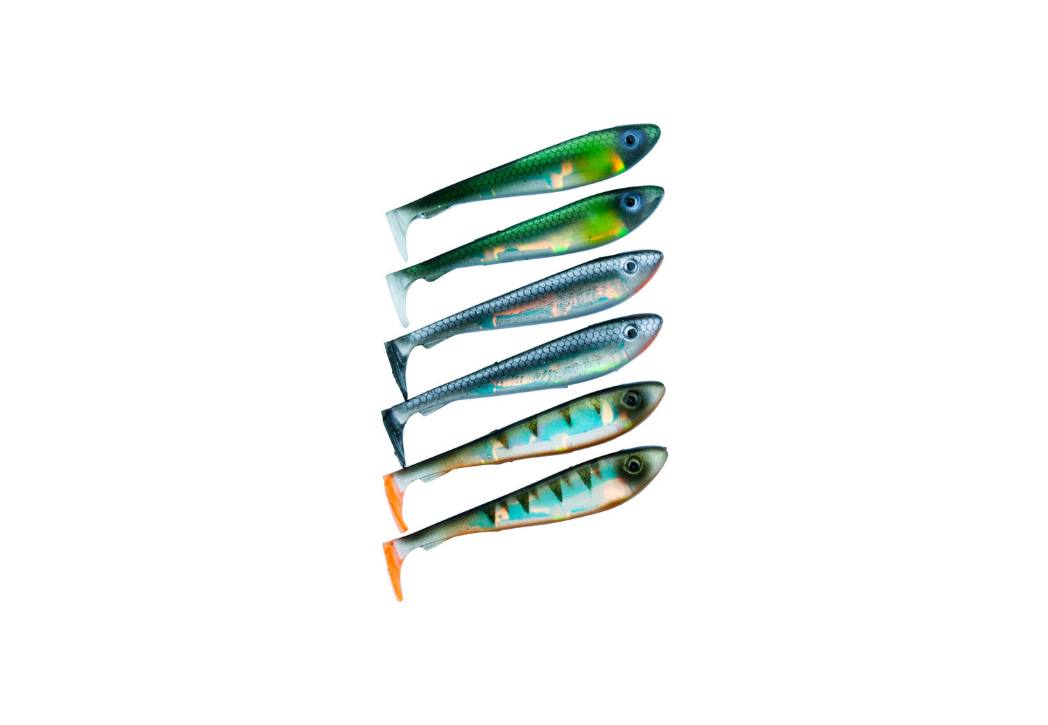 McRubber Shad 6-pack MIX MOTOROIL / 9CM / 6,2G