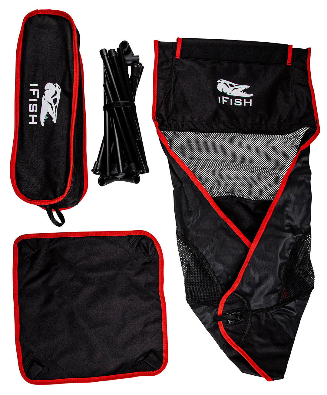 Campingstol Tronen SVART/RÖD / 58X89X36CM