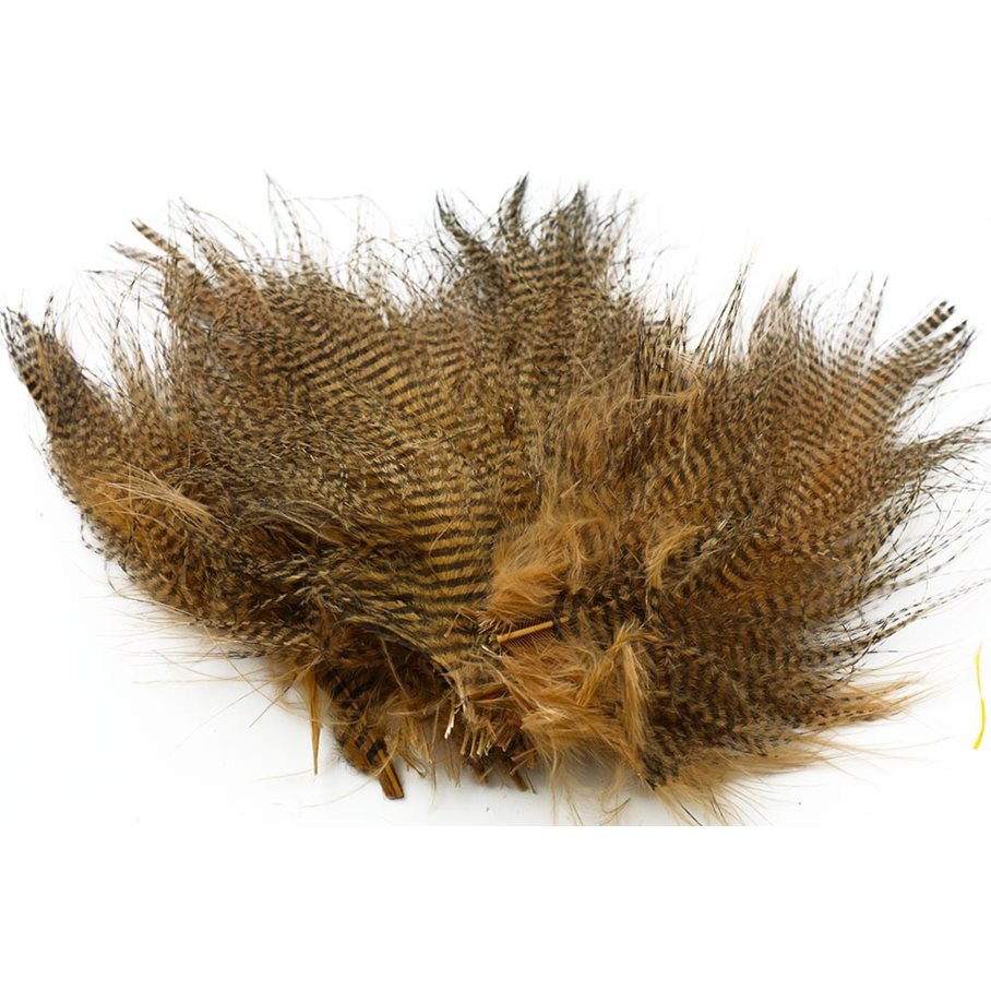 Fine Black Barred Marabou Feathers WOOD DUCK TAN / EN STL