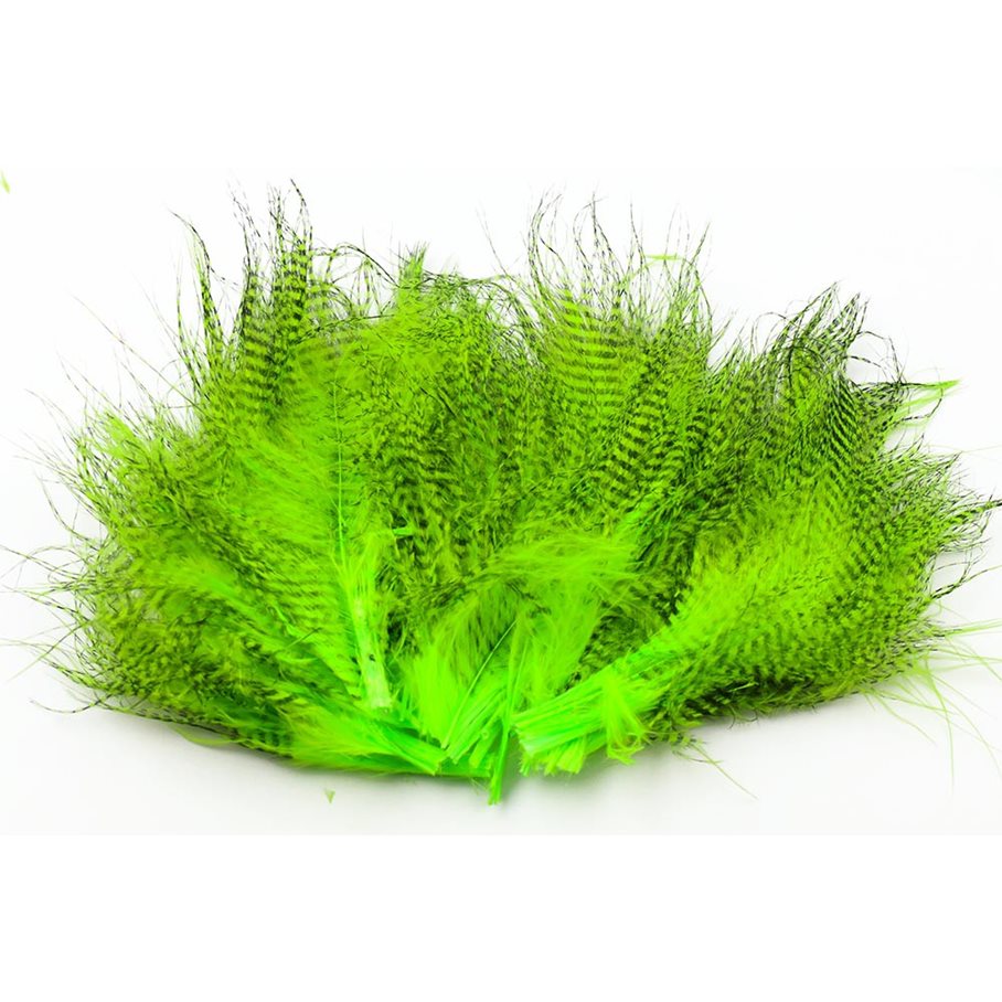 Fine Black Barred Marabou Feathers FLUO CHARTREUSE / EN STL