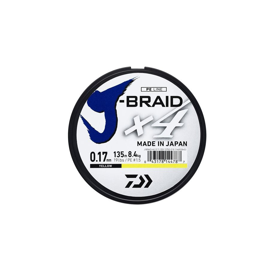 J-Braid X4 135 m Yellow YELLOW / 0,19 MM