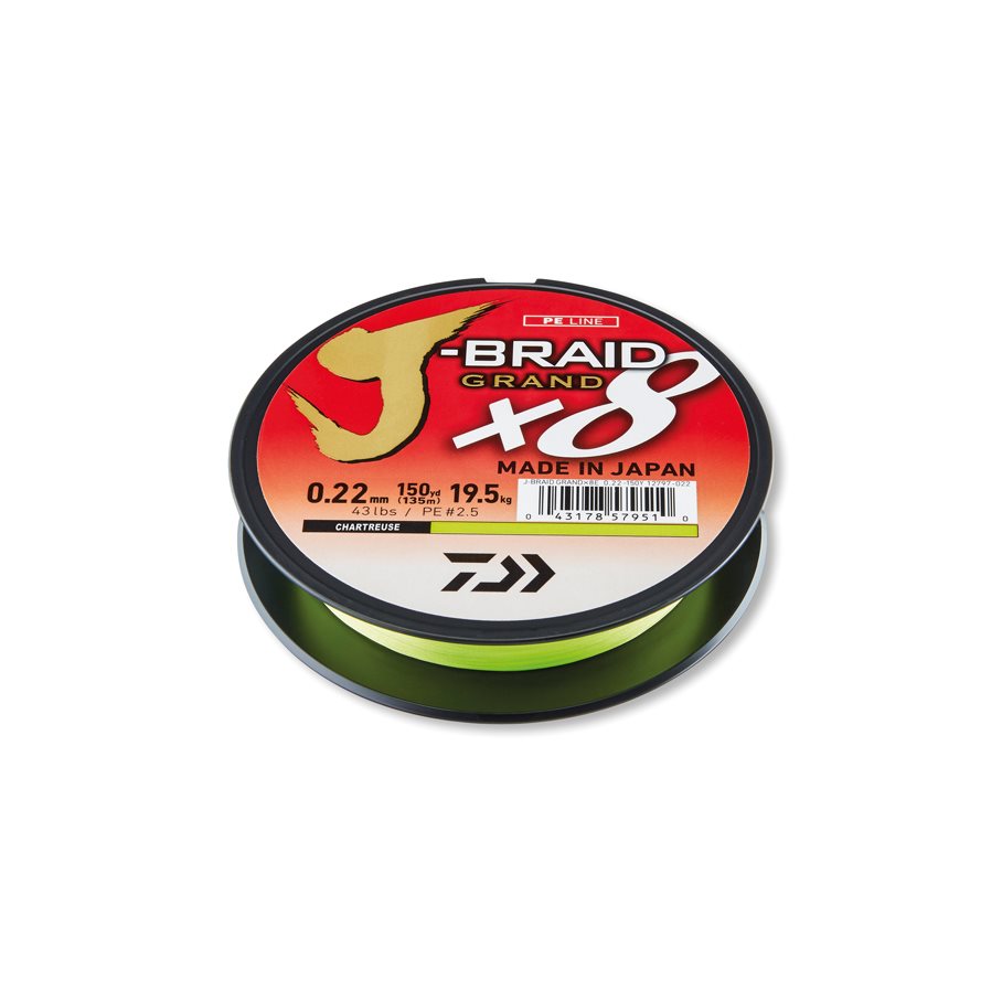 J-Braid X8 Grand 135m Chartreuse CHARTREUSE / 0,18 MM
