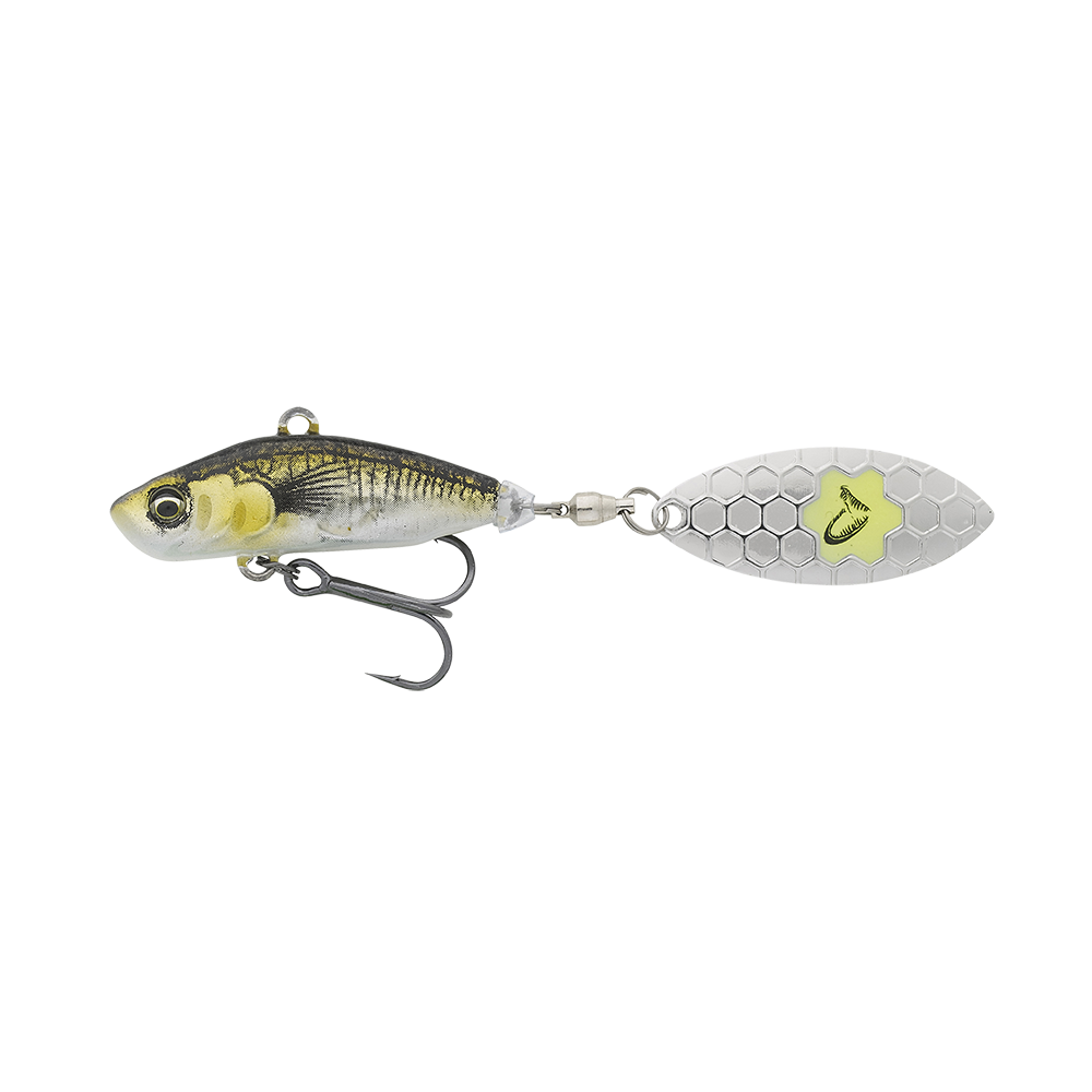 3D Stickleback Tail Spin GREEN SILVER / 7 CM