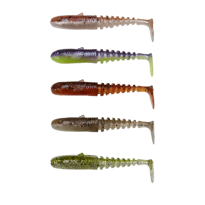 Gobster Shad Mix 5-pack CLEAR WATER MIX / 9 CM