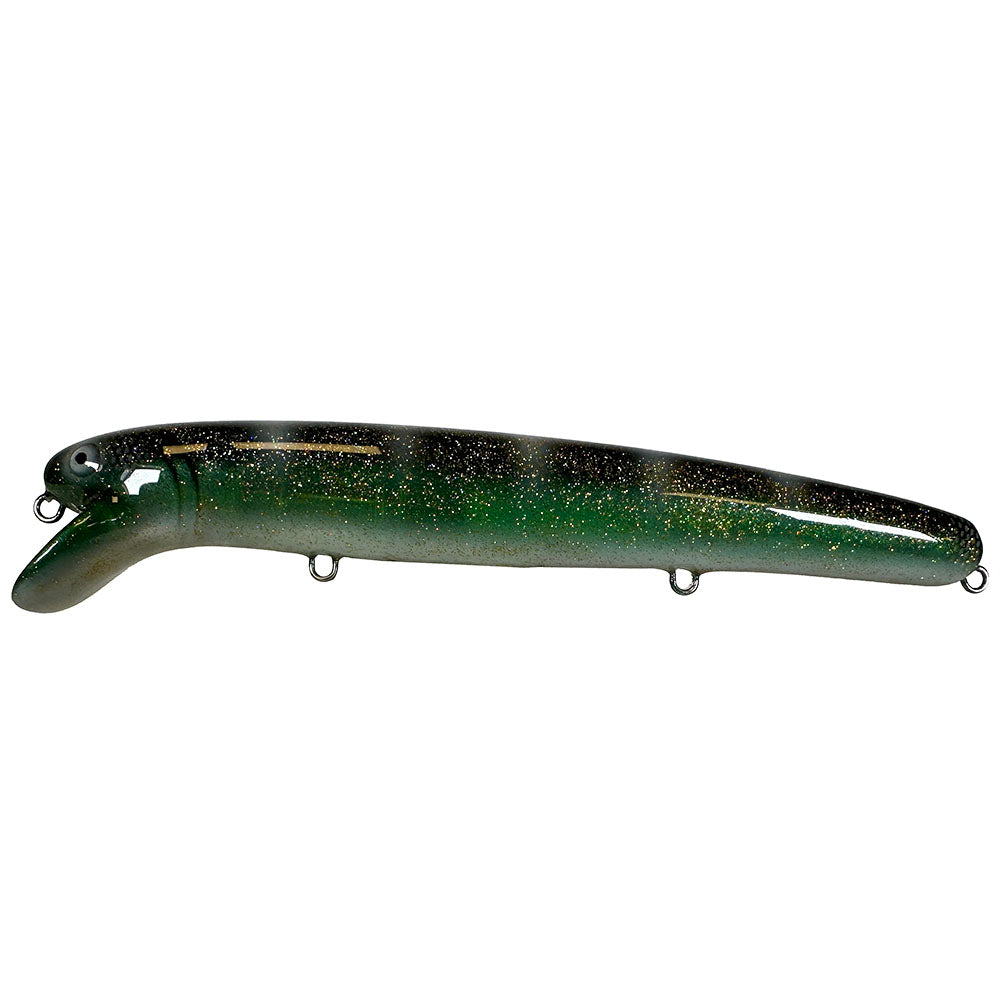 Jätte 23cm Custom #Makkanbaits GREEN GLITTER GOLD / 23 CM