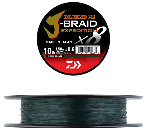J-Braid Expedition X8 150m MOSS GREEN / 0,16MM 150METER