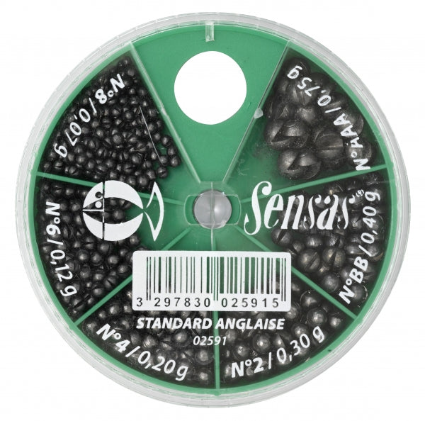 Standard Blysatser Splitshot blyn SVART / 6 STORLEKAR