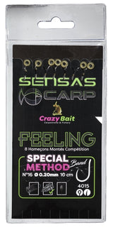 Färdig krokriggar för method feeders CLEAR / KROK 12, LINA 0,22MM