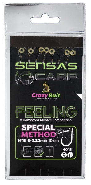 Färdig krokriggar för method feeders CLEAR / KROK 14, LINA 0,22MM