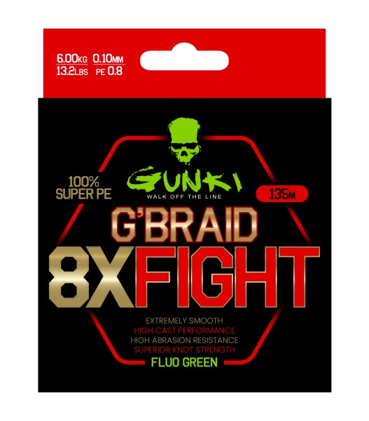 G´Braid 8X Fight FLUO GREEN / 0,21 MM