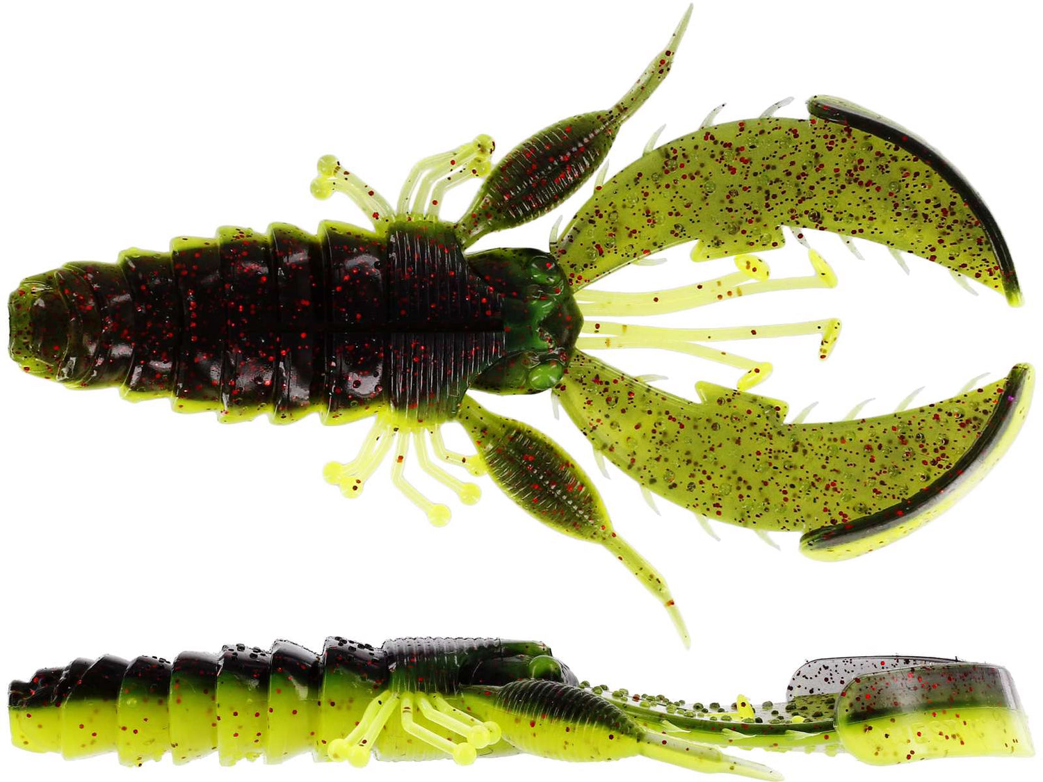 CreCraw Creaturebait 5 st BLACK/CHARTREUSE / 85 MM
